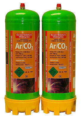 Argon/Co2 2x 220ltr Gas Bottle For MIG Welding Disposable Cylinder  • 57.96£