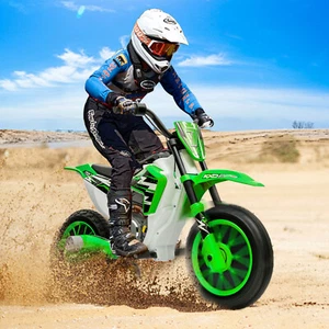 Electric 12V Green Kids Ride On Motorcycle Bike Motorbike w/ Training Wheels - Picture 1 of 12