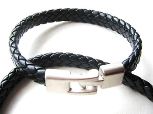Armband Kunstleder geflochten schwarz 20cm SERAJOSY - Bild 1 von 1