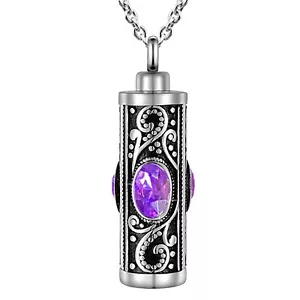 crystal urn necklace, Cremation Jewelry Locket Stainless Steel Keepsake Water... - Picture 1 of 1