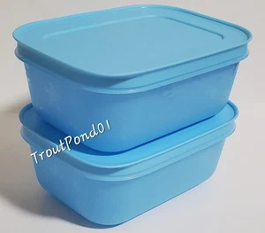 Tupperware Gefrierkameraden plus kleine Schneeflocke 1 3/4 c pastellblau 2er Set - Bild 1 von 6