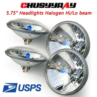 Faróis 4x 5,75" polegadas feixe HI/LO branco para Pontiac GTO Firebird 1964-1972 - Imagem 1 de 4