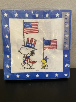 Graphique Patriotic Snoopy 40 Paper Luncheon Napkins ~ 3 Ply ~ 4th of July - Image 1 of 3