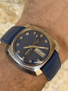 RELOJ ATLANTIC COUNSELLOR DD AUTOMÁTICO DÍA-FECHA AZUL AÑOS 70 39 MM - Imagen 1 de 24