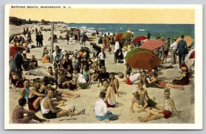 Postal vintage D1, playa de baño. Manasquan, Nueva Jersey. - Imagen 1 de 2