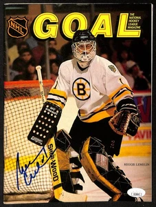 Revista Goal firmada/autografiada por Reggie Lemelin Boston Bruins JSA 197838 - Imagen 1 de 2