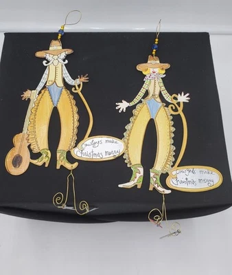 Adorno de Navidad vaquero de metal Foto 1 de 4