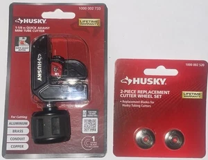 HUSKY 1-1/8 in. Quick Adjust Mini Tube Cutter Bundled w/ 2-pc Replacement Wheels - Picture 1 of 6