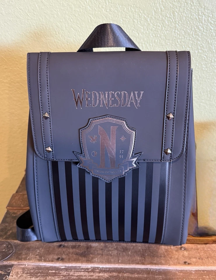 Primark Wednesday Addams Black Backpack New With Tags - Image 1 of 4