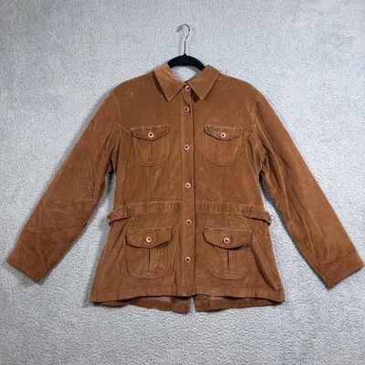 Isabella Bird Jacket Womens Large Brown Corduroy Utility Safari 4 Pocket Belted - Image 1 of 4