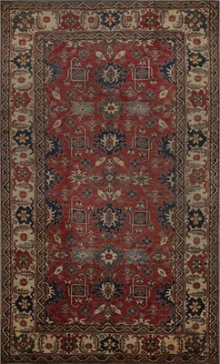Luxurious Super Kazak Area Rug 8x11 with Intricate Vegetable Dye Handmade Carpet - Image 1 of 4