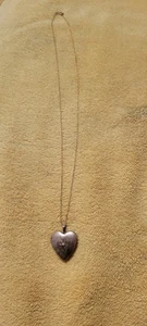 Medaglione cuore in argento sterling 925 con accento di diamante e collana catena - Foto 1 di 7