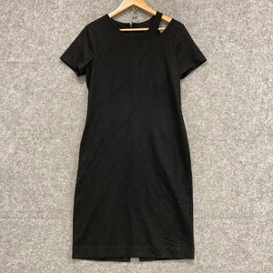 Saba Dress Womens Size 12 Black Merino Wool Short Sleeve Business Zip 24617 - Picture 1 of 9