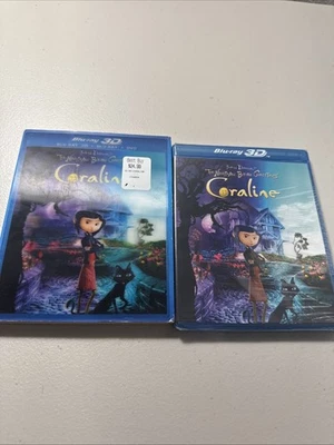 Coraline 3D Blu-ray/DVD Dakota Fanning w/Lenticular Slipcover NEW RARE OOP - Image 1 of 4