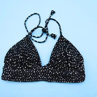 Top de Bikini Victorias Secret Pequeño Negro Lunares Triángulo Forrado Acolchado Foto 1 de 4