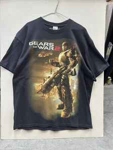 Vintage Gears Of War 2 T-Shirt Mens X Large Black Video Game Promo Graphic Y2K - Picture 1 of 5