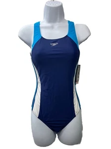 Speedo Swimsuit One Piece Infinity Splice Thick Strap Swimwear Deep Water Sze 16 - Picture 1 of 7