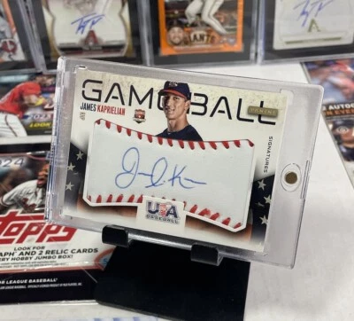 2014 Panini USA Baseball Box Set Game Ball Signatures /99 James Kaprielian Auto - Image 1 of 4