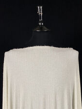 2M Stretch Ivory & Silver Lurex Raised Rib/Stripe Dressmaking Jersey Fabric