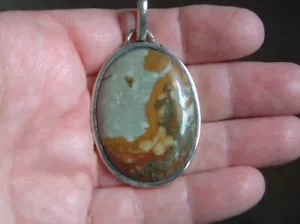 Polka Dot Agate/Jasper Sterling Silver Pendant - Picture 1 of 3