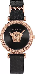 Versace VEDV00719 Palazzo Empire Greca roségold schwarz Leder Damen Uhr NEU - Bild 1 von 8