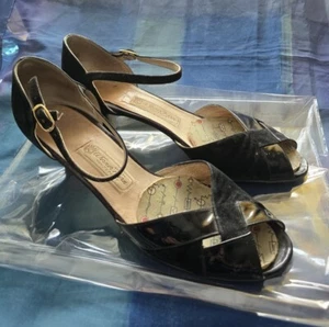 Tanzschuhe Damen Gr. 7 1/2 schwarz Latein-Sandalette Werner Kern Fesselriemchen - Bild 1 von 8