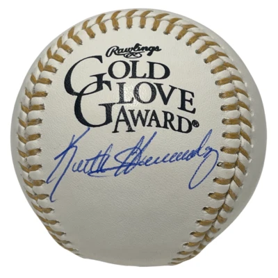 Guante de béisbol firmado por Keith Hernández Rawlings logotipo Beckett testigo certificado de autenticidad BAS Foto 1 de 2