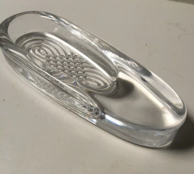 Cenicero Dansk vintage plomo cristalino vidrio oblongo MCM 5,75 L x 2" W Japón Foto 1 de 4