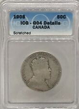 1908 .50 Cent Coin, Graded ICG - G4 (Free Worldwide Shipping)
