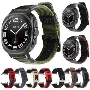 Correa de reloj de cuero de nailon de repuesto para reloj Samsung Galaxy Ultra 47 mm - Imagen 1 de 53