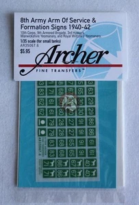 Letreros de formación y 8o ejército británico Archer 1/35 1940-1942 #1 (6 mm) AR35067.6 - Imagen 1 de 1