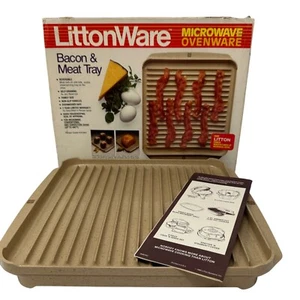 Littonware Mikrowelle Geschirr Speck Fleisch Pfanne Tablett 13x10 Zoll Reversibel A5015 - Bild 1 von 14