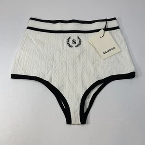 SANDRO Shorts Women's 2 Cream Corbusier Cable Knit Briefs Resort NEW $100 - Picture 1 of 11