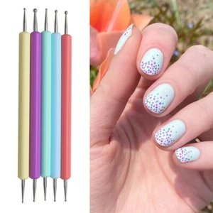 5Pcs Nail Art Dotting Pens, Dual-ended Drawing Rhinestones Picker Manicure Tools - Picture 1 of 7