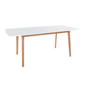 Table extensible HELGA 120 / 160cm blanche