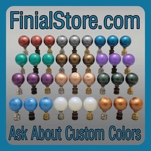 Handmade Resin Lamp Finials/Need Custom Colors? Nickel/Polished/Antique Base - Picture 1 of 51