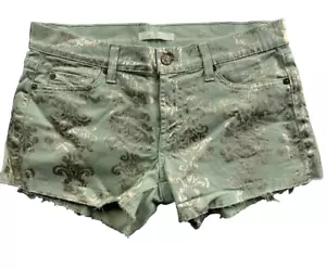 Pantaloncini 7 For All Mankind taglio verde menta con motivo oro elegante donna 27 - Foto 1 di 13