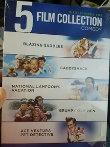 BLAZING SADDLES CADDYSHACK VACATION GRUMPY MEN ACE VENTURA 5 FILM DVD BRAND NEW  - Picture 1 of 3