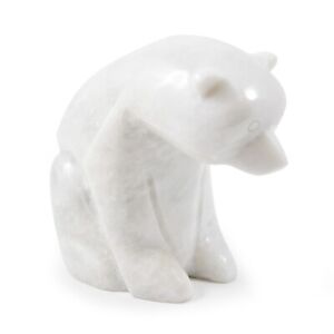 Rare White Himalayan Marble Bear 7''/18cm Ornament Decoration Figurine