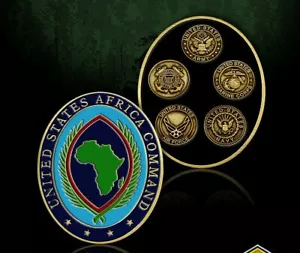 AFRICOM UNITED STATES AFRICA COMMAND ALL BRANCHES 2" CHALLENGE COIN - Picture 1 of 1