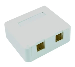 Wallplate: Surface Mount Type  Keystone  2 Hole - White - Picture 1 of 2