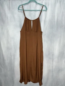 Cupshe Caramel Maxi Halter Open Back Slip Dress Women’s Size XL - Picture 1 of 9