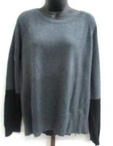 Eileen Fisher Damen Pullover schwarz grau Color Block Kaschmirmischung Größe XL - Bild 1 von 2