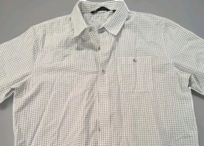 Travis Mathew Mens Button Up Shirt Sz Large Gray White With Grey Short Sleeve - Image 1 of 4