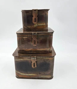 Bauernhaus Distressed Kupfer Deko Boxen - 3er Set - Bild 1 von 5