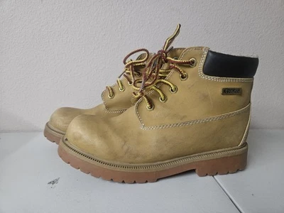 Smart Fit 男孩防水蕾丝靴 4 码棕色 — 第 1/4 张图片