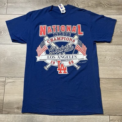 NWT Vintage Logo 7 Los Angeles Dodger 1988 World Series  Championship T-Shirt L - Image 1 of 2