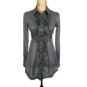 Top túnica de esmoquin con volantes Ted Baker gris para mujer S - Imagen 1 de 8