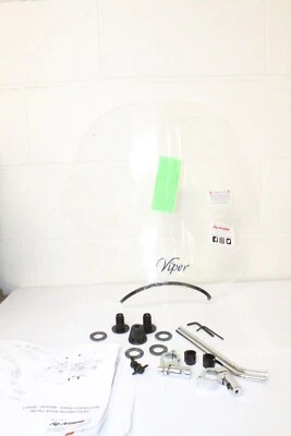 SS-10 Viper Windshield Clear with Chrome Hardware 7/8" & 1" SS-10CHR-C NEW - Image 1 of 4