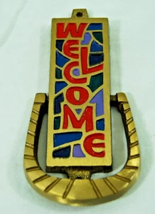 Terra Sancta Guild WELCOME Brass Door Knocker - Picture 1 of 4